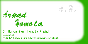 arpad homola business card