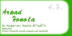 arpad homola business card